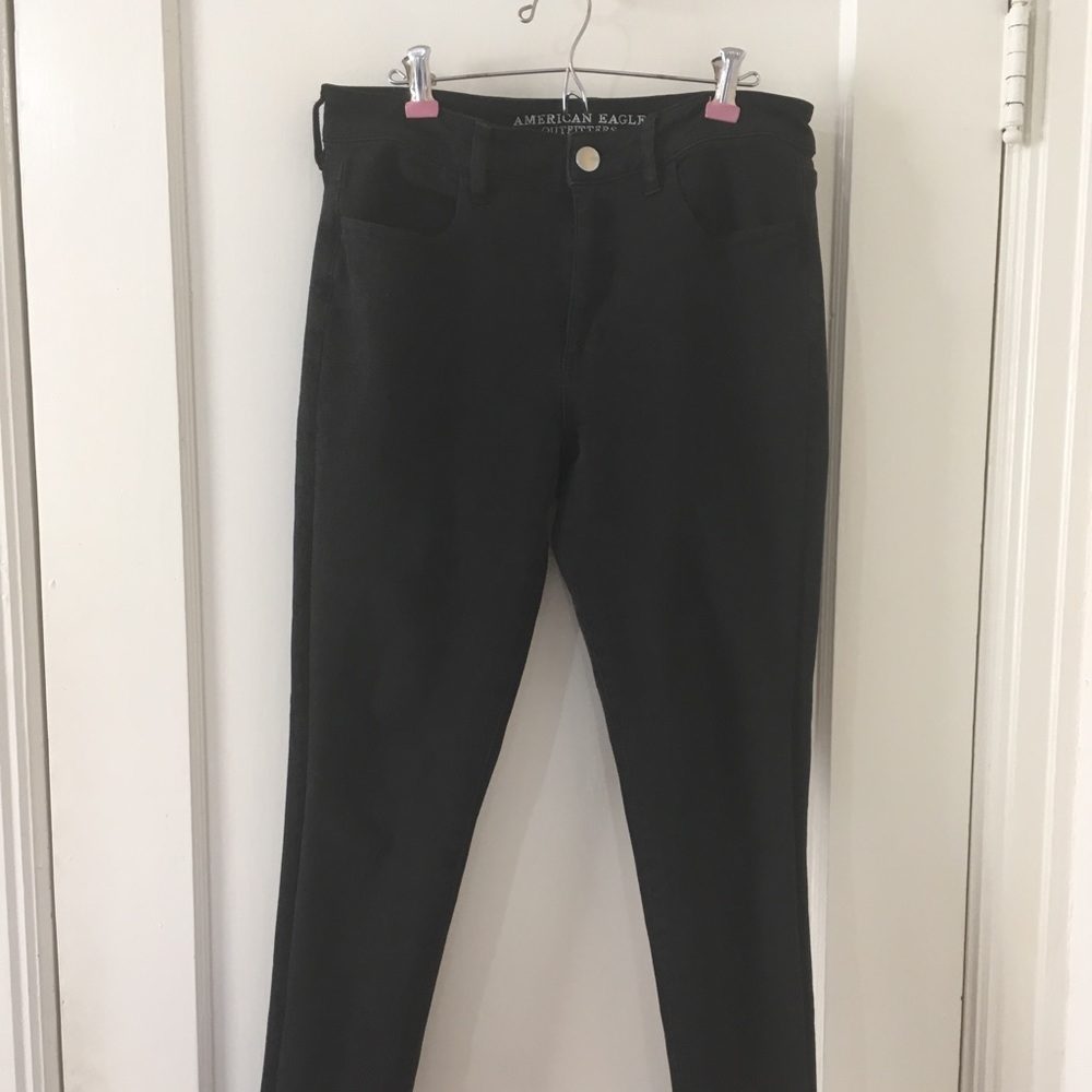 American Eagle high-waisted stretch jeans.